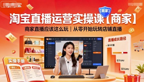 淘宝直播运营实操课【商家】，商家直播应该这么玩，从零开始玩转店铺直播-21资源库