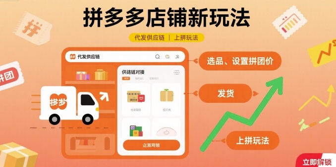 拼多多店铺新玩法，代发供应链上拼玩法-21资源库