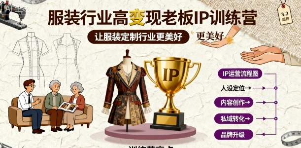服装行业高变现老板IP训练营，让服装定制行业更美好-21资源库