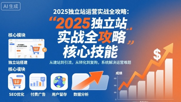 2025独立站运营实战全攻略，一站式掌握独立站运营核心技能-21资源库