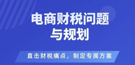 电商企业财税风险与规避，直击财税痛点，制定专属方案-21资源库