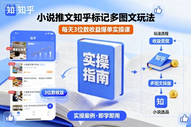 小说推文知乎标记多图文玩法，每天3位数收益爆单实操课-21资源库