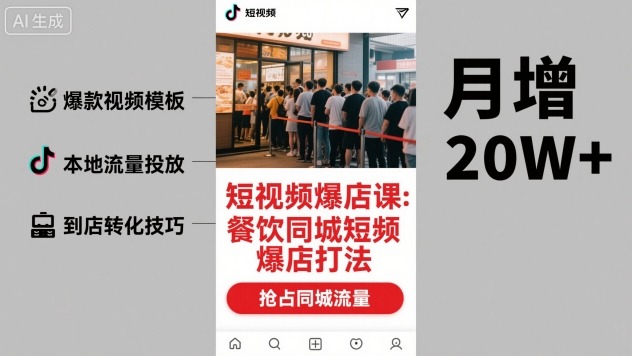短视频爆店课，餐饮同城短视频爆店打法-21资源库