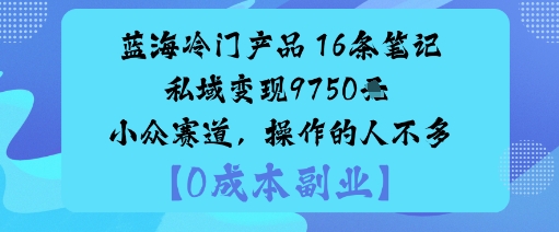 蓝海冷门产品：16条笔记私域变现9750米小众赛道，操作的人不多-21资源库