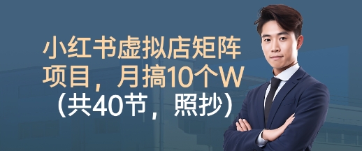 小红书虚拟店矩阵项目，照抄照做，月搞1W+（共40节）-21资源库