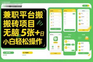 兼职平台搬砖项目无脑操作日入5张＋小白轻松操作-21资源库