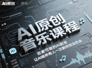 AI原创音乐课程,在家可做的Ai副业,让Ai给所有人一次新的创业机会-21资源库