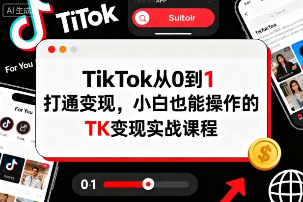 TikTok从0到1打通变现，小白也能操作的TK变现实战课程-21资源库