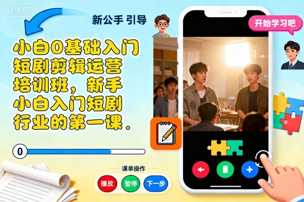 小白0基础入门短剧剪辑运营培训班，新手小白入门短剧行业的第一课-21资源库