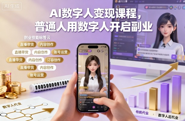 AI数字人变现课程，普通人用数字人开启副业-21资源库