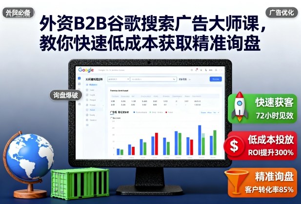 外资B2B谷歌搜索广告大师课，教你快速低成本获取精准询盘-21资源库