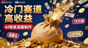 公众号冷门赛道，用AI做情感漫画，7天开通流量主，操作简单，小白可玩-21资源库