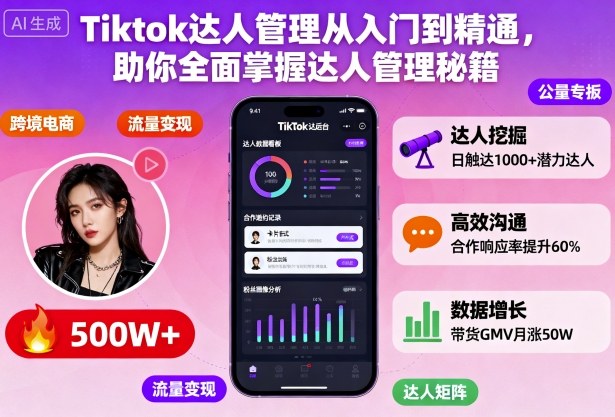 Tiktok达人管理从入门到精通，助你全面掌握达人管理秘籍-21资源库