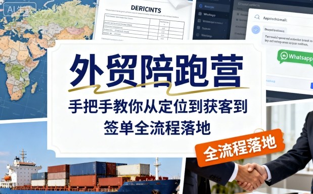 外贸陪跑营，手把手教你从定位到获客到签单全流程落地-21资源库