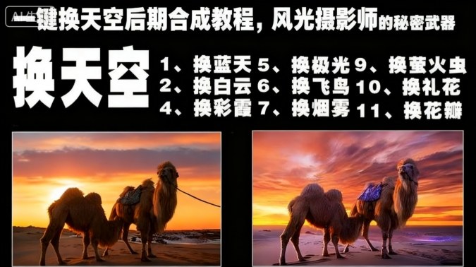 一键换天空后期合成教程，风光摄影师的秘密武器-21资源库