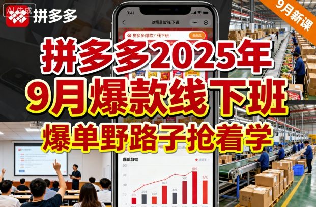 拼多多2025年9月爆款线下班，爆单野路子抢着学-21资源库