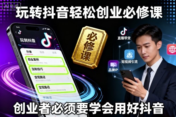 玩转抖音轻松创业必修课，创业者必须要学会用好抖音-21资源库