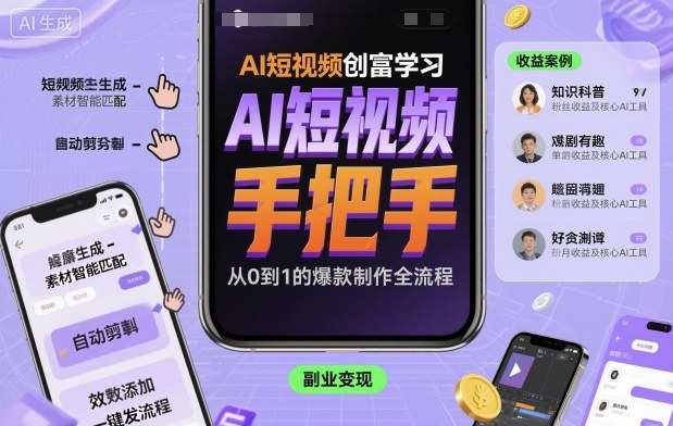 AI短视频创富学习，手把手教会你制作AI短视频-21资源库