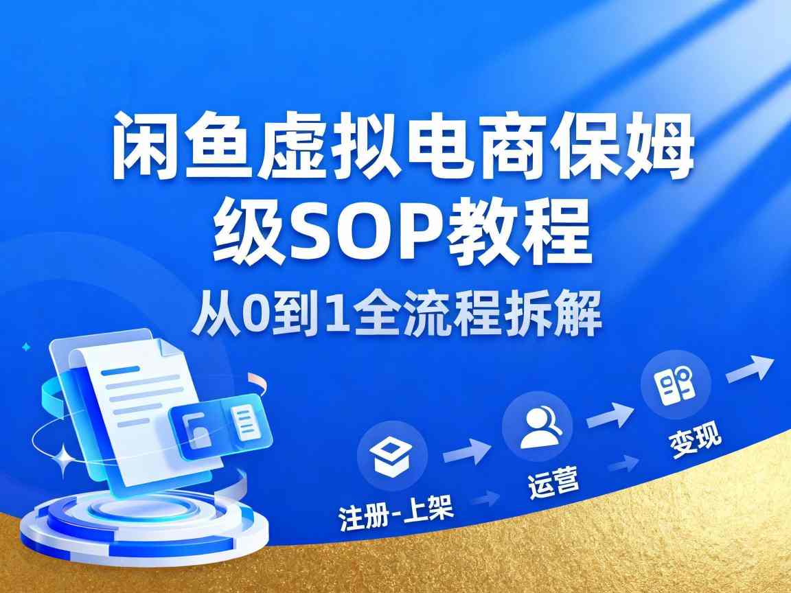 闲鱼虚拟电商,月入轻松过1W,保姆级SOP教程-21资源库