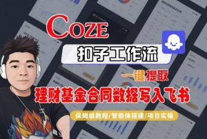 Coze扣子智能体工作流一键提取理财基金合同数据写入飞书，全流程保姆级教学-21资源库