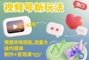 视频号新玩法，情感共鸣项目，流量大，操作简单，制作+变现课-21资源库