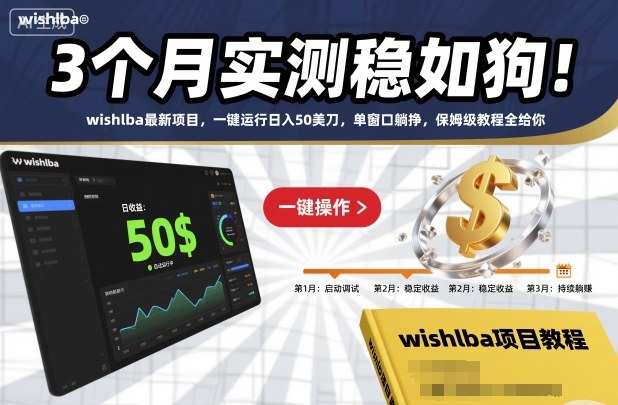 3个月实测稳如狗！wishlba最新项目，一键运行日入50美刀，单窗口躺挣，保姆级教程全给你【揭秘】-21资源库