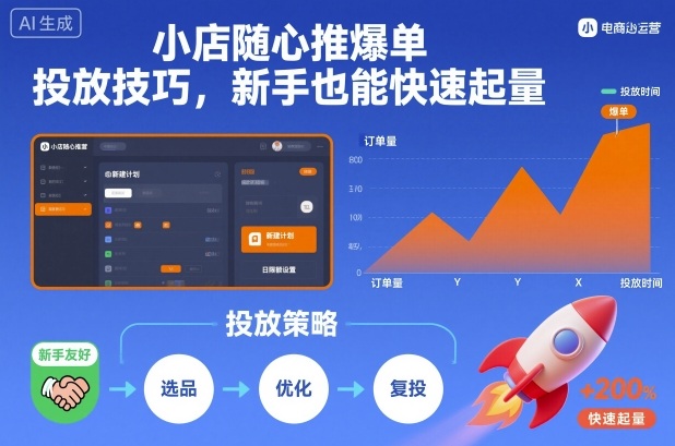 小店随心推爆单投放技巧，新手也能快速起量-21资源库