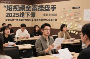 短视频全案操盘手2025线下课,全部实战一线操盘手经验分享,毫无保留分享,全是干货-21资源库