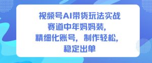 视频号AI带货玩法实战，赛道中年妈妈装，精细化账号，制作轻松，稳定出单-21资源库