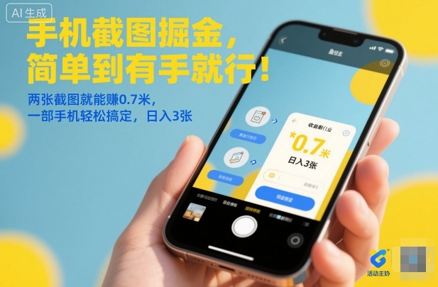手机截图掘金，简单到有手就行！两张截图就能賺0.7米，一部手机轻松搞定，日入3张【揭秘】-21资源库