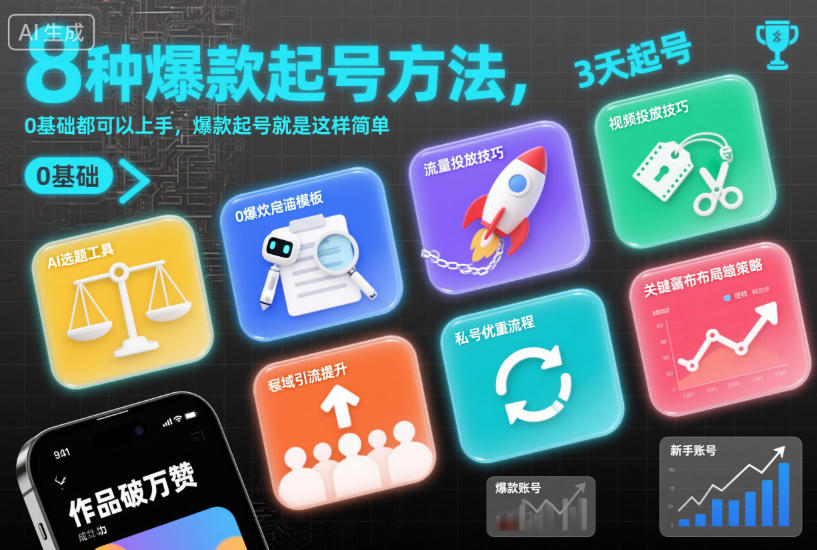 8种爆款起号方法，0基础都可以上手，爆款起号就是这样简单-21资源库