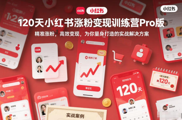 120天小红书涨粉变现训练营Pro版，​精准涨粉，高效变现​，为你量身打造的实战解决方案-21资源库