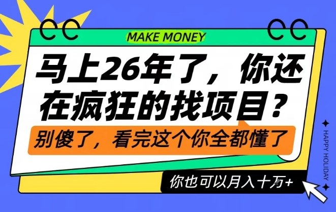 26年了，不要再疯狂的找项目了，看完这个你也可以月入十个W【揭秘】-21资源库