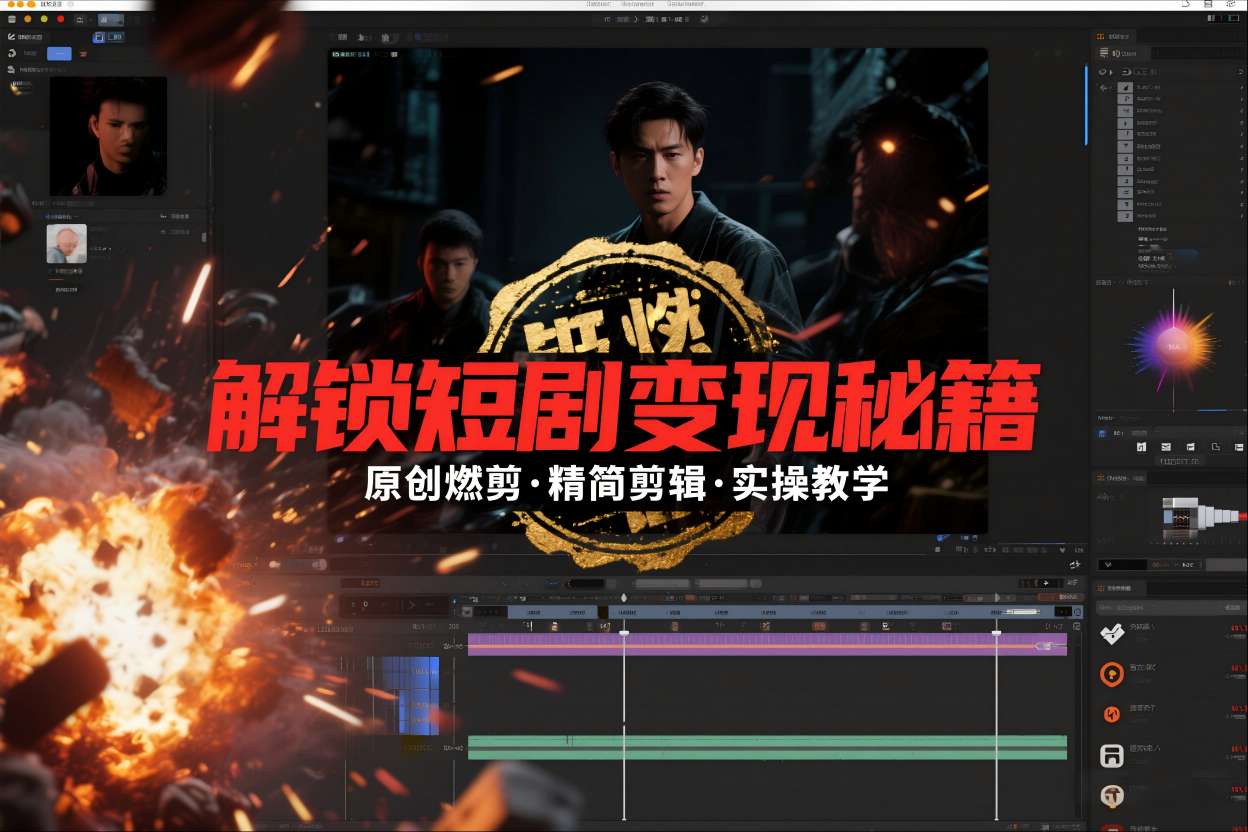 短剧拉新之原创燃剪精简剪辑实操课，解锁短剧变现秘籍-21资源库