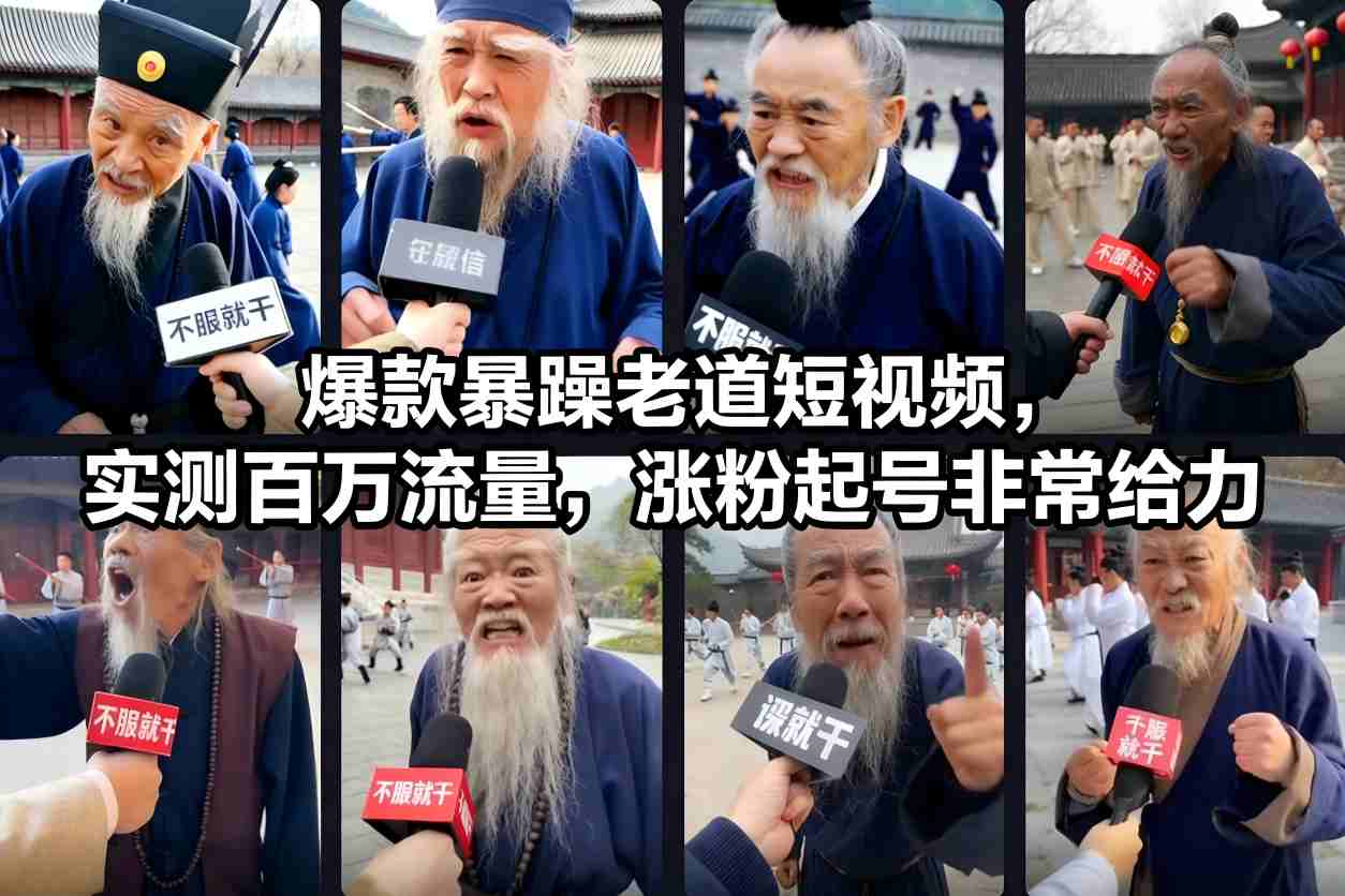 爆款暴躁老道短视频，实测百万流量，涨粉起号非常给力-21资源库