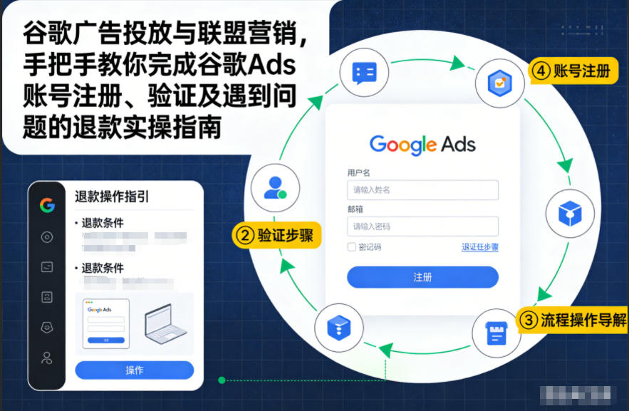 谷歌广告投放与联盟营销，手把手教你完成谷歌Ads账号注册、验证及遇到问题的退款实操指南-21资源库