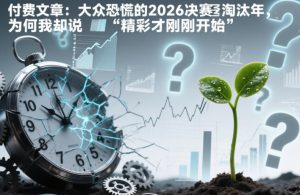 付费文章：大众恐慌的2026决赛淘汰年，为何我却说“精彩才刚刚开始”？-21资源库