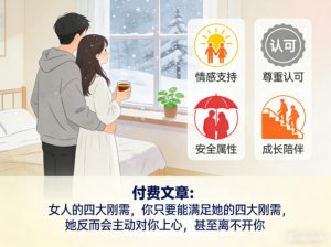 付费文章：女人的四大刚需，你只要能满足她的四大刚需，她反而会主动对你上心，甚至离不开你-21资源库