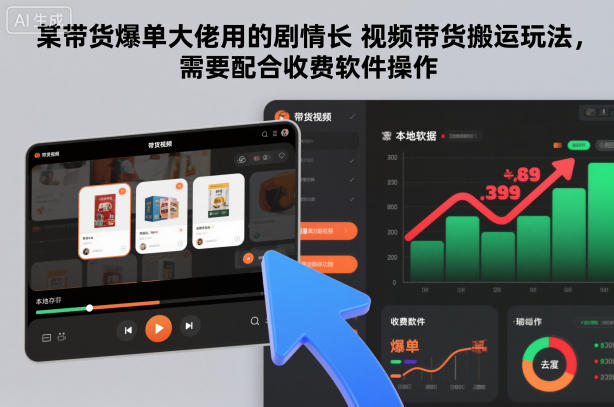 某带货爆单大佬用的剧情长视频带货搬运玩法，需要配合收费软件操作-21资源库