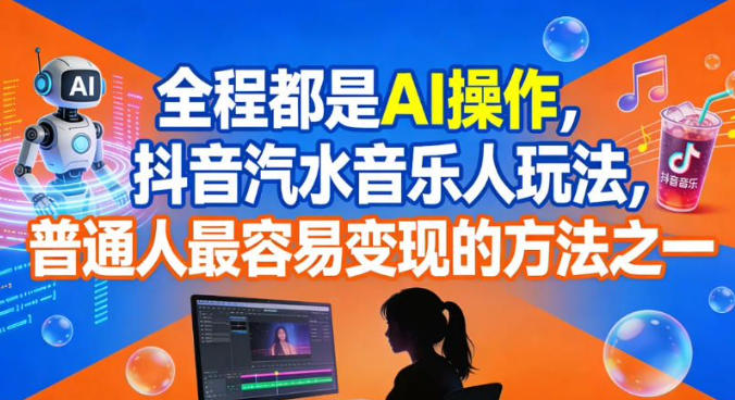 全程都是AI操作，抖音汽水音乐人玩法，普通人最容易变现的方法之一-21资源库