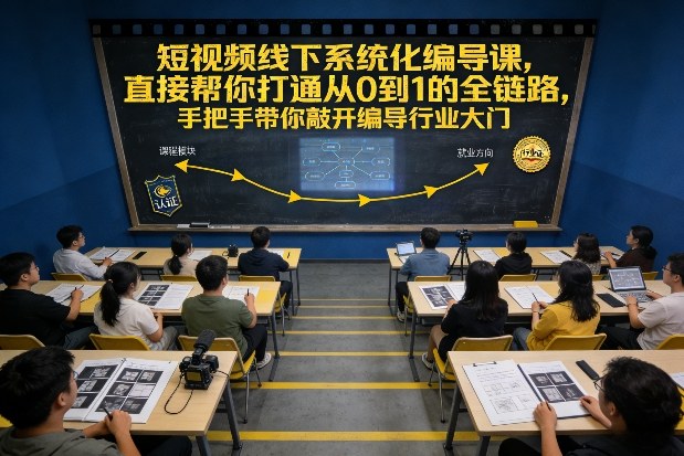 短视频线下系统化编导课，直接帮你打通从0到1的全链路，手把手带你敲开编导行业大门-21资源库