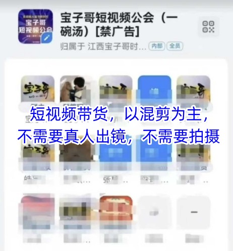 宝子哥头部团队短视频带货，以混剪为主，不需要真人出镜，不需要拍摄【更新12月】-21资源库