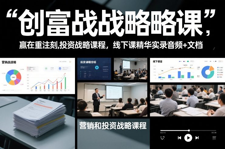 创富战略课，赢在重注时刻，营销和投资战略课程，线下课精华实录音频+文档-21资源库