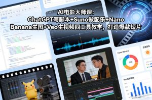 AI电影大师课：ChatGPT写脚本+Suno做配乐+Nano Banana生图+Veo生视频，打造爆款短片-21资源库