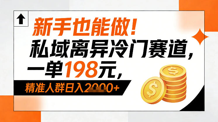 新手也能做！私域离异冷门赛道，一单198，精准人群日入1k+-21资源库