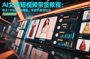 AI女装短视频带货教程：博主7天狂賺2W佣金，手把手复刻玩法，可直接照搬-21资源库