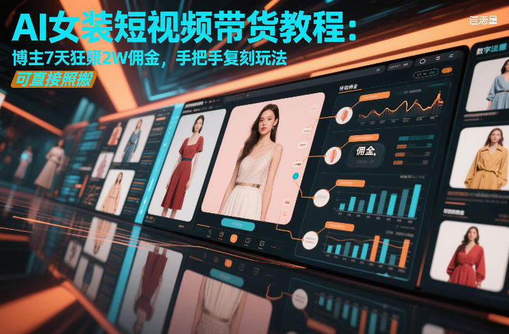 AI女装短视频带货教程：博主7天狂賺2W佣金，手把手复刻玩法，可直接照搬-21资源库