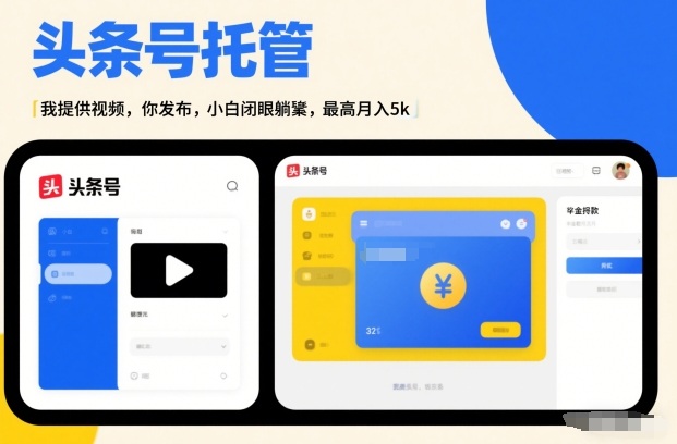 头条号AI托管，我提供视频，你发布，小白闭眼躺賺，最高月入5k+【揭秘】-21资源库