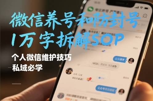 微信养号和防封号1万字拆解SOP，个人微信维护技巧，私域必学【文档】-21资源库