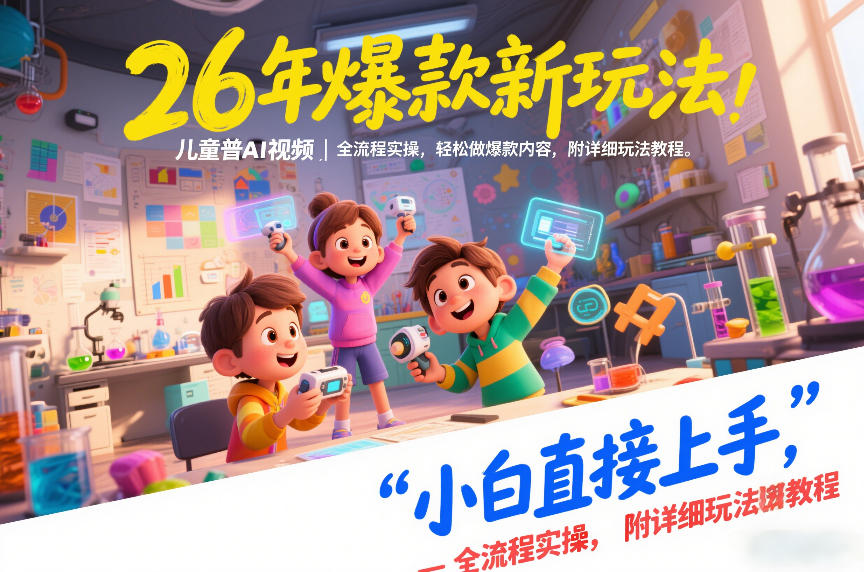 26年爆款新玩法，儿童科普AI视频，全流程实操，轻松做爆款内容，小白直接上手，附详细玩法教程-21资源库